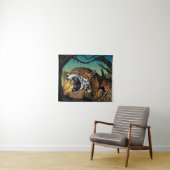 Wilder knurrender Jaguar-Dschungel Wandteppich (Beispiel (Horizontal))