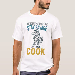 Wilder Koch Alligator Vintage Gravur Grafik_1 T-Shirt