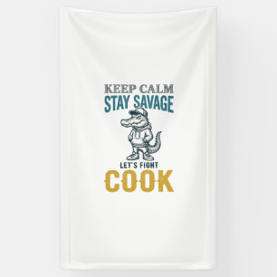 Wilder Koch-Alligator Vintage-Stich Grafik_1 Banner