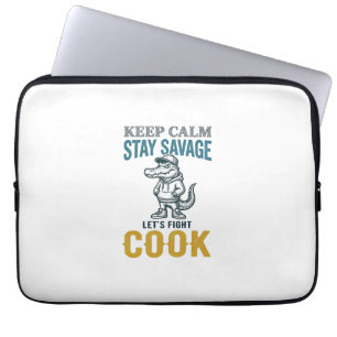 Wilder Kochalligator Vintage-Stich Grafik_1 Laptopschutzhülle