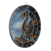 Wilder Kupfer-Gold-Schwarzer Drache Fantasy Dartscheibe (Vorderseite Links)
