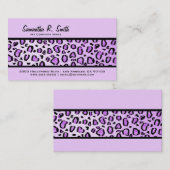 Wilder Leopard-Druck-Streifen-lila Geschäfts-Karte Visitenkarte (Vorne/Hinten)