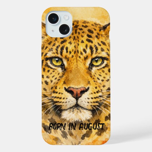 Wilder Leopard – Geburtsmonat August Tier iPhone Hülle (Rückseite)
