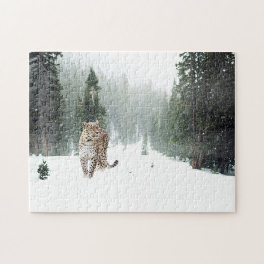 Wilder Leopard im Snow-Jigsaw-Puzzle Puzzle (Horizontal)