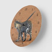 Wilder Leopard in Afrika Runde Wanduhr (Winkel)