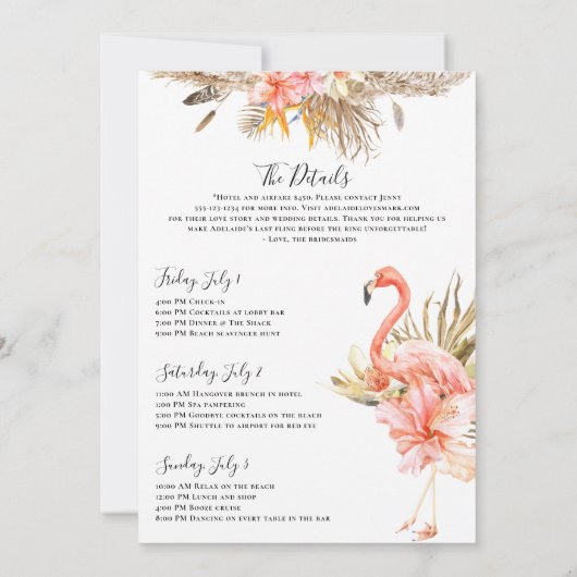 Wilder Leopard-Junggeselinnen-Abschied Wochenende Einladung (Rückseite)