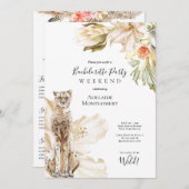 Wilder Leopard-Junggeselinnen-Abschied Wochenende Einladung (Vorne/Hinten)