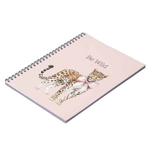 Wilder Leopard Rosa Bogen Notizblock (Linke Seite)