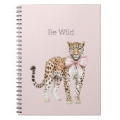 Wilder Leopard Rosa Bogen Notizblock (Vorderseite)