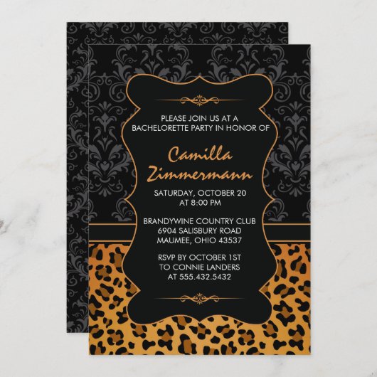 Wilder Leopard u. extravaganter Einladung (Vorne/Hinten)
