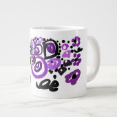 Wilder Lila Pfau Jumbo-Tasse (Vorderseite Rechts)