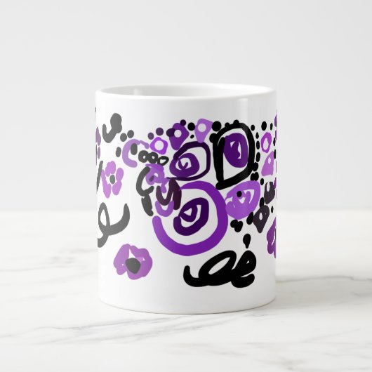 Wilder Lila Pfau Jumbo-Tasse (Vorderseite)