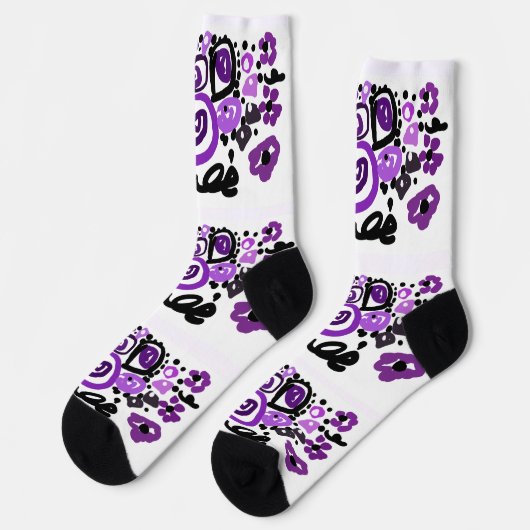 Wilder Lila Pfau Socken (Linkes Detail)