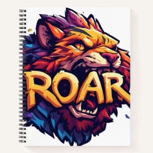 Wilder Löwenbrüller Motivationsstarkes Buntes Wild Notizblock