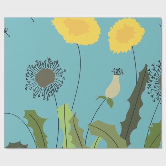 Wilder Löwenzahn-Druck Geschenkpapier (Flach)