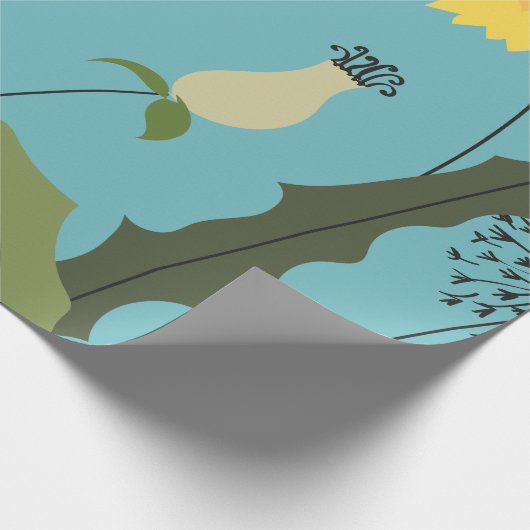 Wilder Löwenzahn-Druck Geschenkpapier (Ecke)