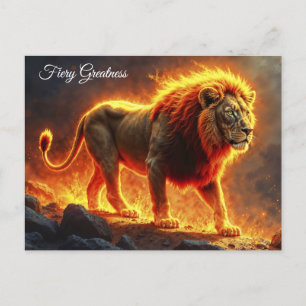 Wilder Majestätischer Löwe mächtiger Lavaräuber Postkarte