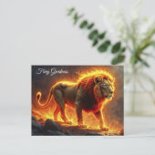 Wilder Majestätischer Löwe mächtiger Lavaräuber Postkarte (Stehend Vorderseite)