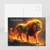 Wilder Majestätischer Löwe mächtiger Lavaräuber Postkarte (Vorne/Hinten)