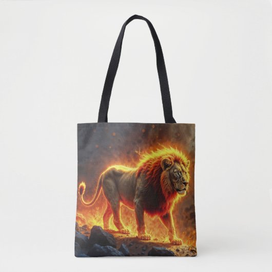 Wilder Majestätischer Löwe mächtiger Lavaräuber Tasche (Vorderseite)