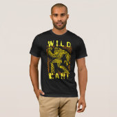 Wilder Mann WolfMan Holzschnitt-Grafik T-Shirt (Vorne ganz)