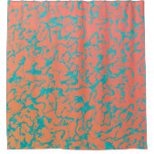 Wilder Marmor 6 - Lebendes Korallen und Türkis Duschvorhang (Vorderseite)