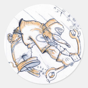 Wilder Mechaniker Wrencher Runder Aufkleber