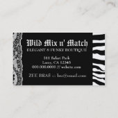 Wilder Mischung 311 N Match-GrauZebra Visitenkarte (Rückseite)