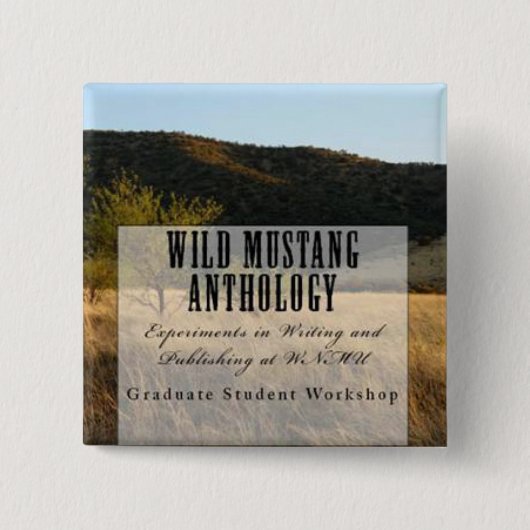 Wilder Mustang-Anthologiequadratknopf Button (Vorderseite)