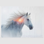 Wilder Mustang bei Sonnenuntergang Seidenpapier (Vorderseite)