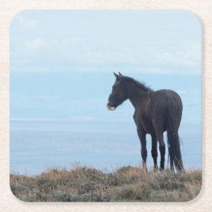 Wilder Mustang Rechteckiger Pappuntersetzer