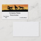 Wilder Mustang-Sonnenuntergang Visitenkarte (Vorne/Hinten)