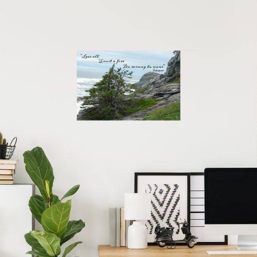 Wilder Ozean Shakespeare Falsch tun, niemandem Poster (Heimbüro)