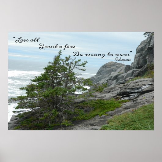 Wilder Ozean Shakespeare Falsch tun, niemandem Poster (Vorne)