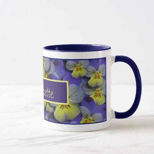 Wilder Pansy Personalizable Tasse (Rechts)