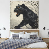 Wilder Panther Dark Fantasy Leinwanddruck (Insitu (Schlafzimmer))
