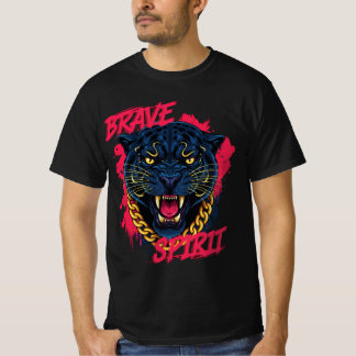 Wilder Panther mit Goldkette – T-Shirt Mutiger Gei
