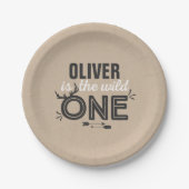 Wilder Pappteller 7" rustikales Kraftpapier wildes (Vorderseite)