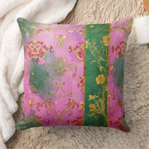 Wilder Pink Grunge Damast - Kissen