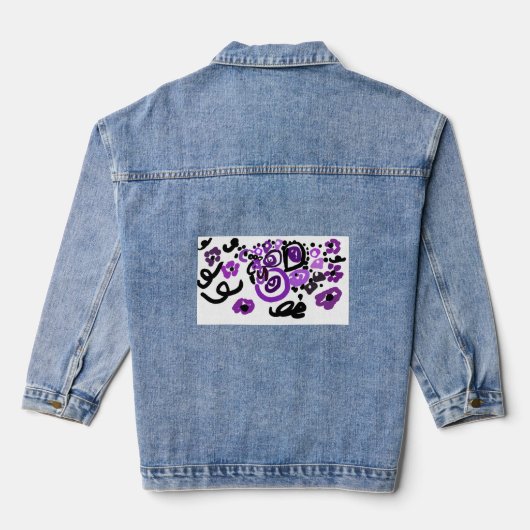 Wilder Purpurpfau Jeansjacke (Rückseite)
