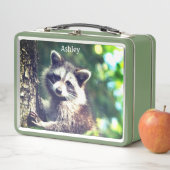 Wilder Raccoon auf dem Dschungel Metall Brotdose (Beispiel)