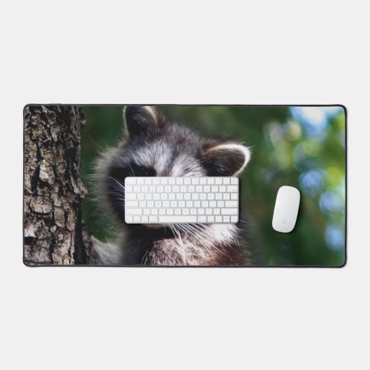 Wilder Raccoon im Dschungel Schreibtischunterlage (Tastatur & Maus)