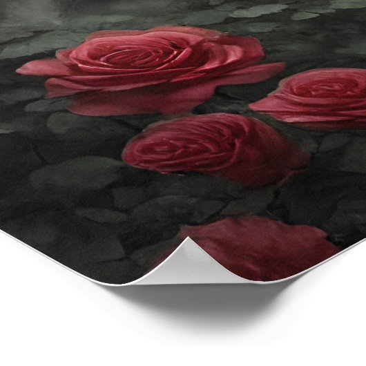 Wilder Rose Garten - launischer dunkler Wald Vollm Poster (Ecke)