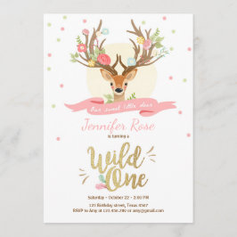 Wilder Rotwildgeburtstag laden Waldgoldrosa ein Einladung