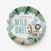 Wilder Safari 1. Geburtstag Pappteller (Vorderseite)