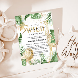 Wilder Safari-Grüner und Goldener Babyshower per P Einladung