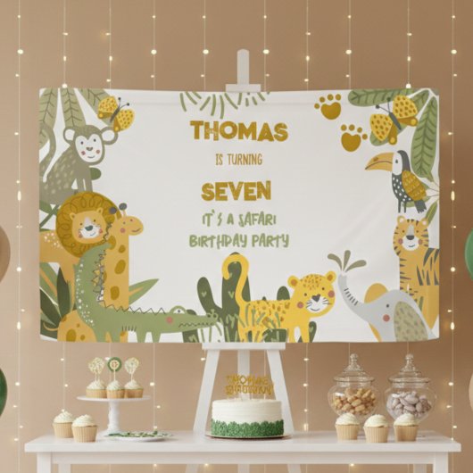 Wilder Safari-Kindergeburtstag Banner
