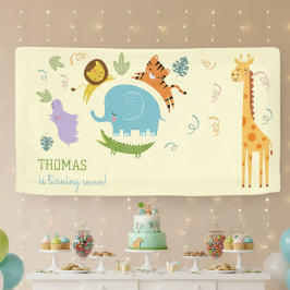 Wilder Safari-Kindergeburtstag Banner