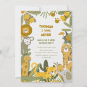Wilder Safari-Kindergeburtstag Einladung (Vorderseite)