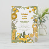 Wilder Safari-Kindergeburtstag Einladung (Stehend Vorderseite)